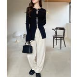 ホック開き フレアスリーブ カーディガン ニット トップス | Ada. | 詳細画像3 