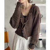 フリルカラーホックデザイン ニットカーディガン | Ada. | 詳細画像3 