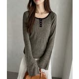 【Eclat one】配色ヘンリーネック リブニット | Eclat one | 詳細画像16