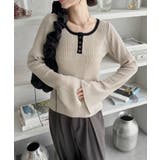 【Eclat one】配色ヘンリーネック リブニット | Eclat one | 詳細画像21