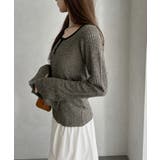 【Eclat one】配色ヘンリーネック リブニット | Eclat one | 詳細画像6