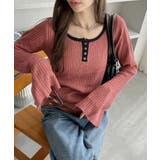 【Eclat one】配色ヘンリーネック リブニット | Eclat one | 詳細画像8