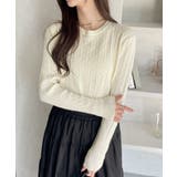 クルーネック ケーブル コンパクト 長袖 ニット | Ada. | 詳細画像24 