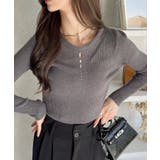 フロント カットアウト コンパクト ニット | Ada. | 詳細画像3 