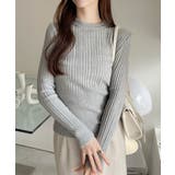 ランダムリブ デザイン クルーネック コンパクト ニット | Ada. | 詳細画像20