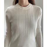 ランダムリブ デザイン クルーネック コンパクト ニット | Ada. | 詳細画像24