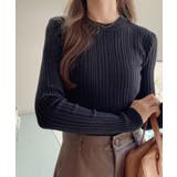 ランダムリブ デザイン クルーネック コンパクト ニット | Ada. | 詳細画像5