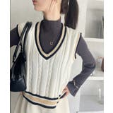 ケーブル編み チルデンニットベスト | Ada. | 詳細画像1