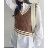 ケーブル編み チルデンニットベスト | Ada. | 詳細画像11