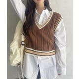 ケーブル編み チルデンニットベスト | Ada. | 詳細画像12