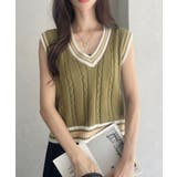 ケーブル編み チルデンニットベスト | Ada. | 詳細画像14