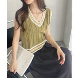 ケーブル編み チルデンニットベスト | Ada. | 詳細画像15