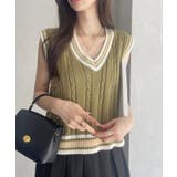 ケーブル編み チルデンニットベスト | Ada. | 詳細画像16