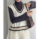 ケーブル編み チルデンニットベスト | Ada. | 詳細画像17