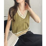 ケーブル編み チルデンニットベスト | Ada. | 詳細画像26