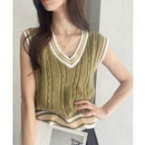 ケーブル編み チルデンニットベスト | Ada. | 詳細画像27