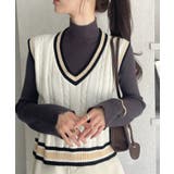 ケーブル編み チルデンニットベスト | Ada. | 詳細画像5