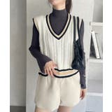 ケーブル編み チルデンニットベスト | Ada. | 詳細画像7