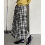 バックジップ付き チェック ロングスカート | Ada. | 詳細画像4
