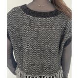 Vネック 裾フリンジ ラメニット ベスト | Ada. | 詳細画像30