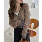 【Eclat one】フェイクレイヤード クロップド カーディガン | Eclat one | 詳細画像14 