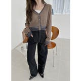 【Eclat one】フェイクレイヤード クロップド カーディガン | Eclat one | 詳細画像24 