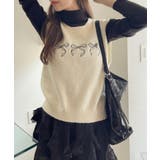 リボン デザイン ニットベスト | Ada. | 詳細画像5 