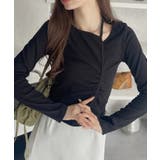 シャーリング アシンメトリー テレコ トップス | Ada. | 詳細画像11