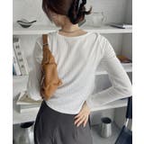 シャーリング アシンメトリー テレコ トップス | Ada. | 詳細画像16