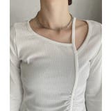 シャーリング アシンメトリー テレコ トップス | Ada. | 詳細画像21