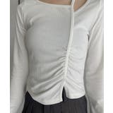 シャーリング アシンメトリー テレコ トップス | Ada. | 詳細画像22