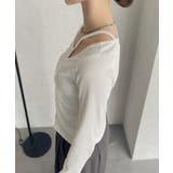 シャーリング アシンメトリー テレコ トップス | Ada. | 詳細画像23