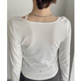 シャーリング アシンメトリー テレコ トップス | Ada. | 詳細画像24