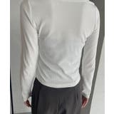 シャーリング アシンメトリー テレコ トップス | Ada. | 詳細画像25