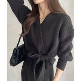 カシュクールデザイン リボン カーディガン ニットトップス | Ada. | 詳細画像10 