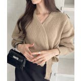 カシュクールデザイン リボン カーディガン ニットトップス | Ada. | 詳細画像16 