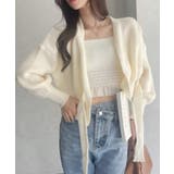 カシュクールデザイン リボン カーディガン ニットトップス | Ada. | 詳細画像18 