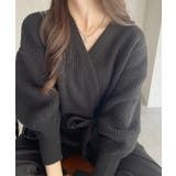 カシュクールデザイン リボン カーディガン ニットトップス | Ada. | 詳細画像22 