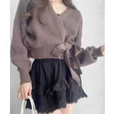 カシュクールデザイン リボン カーディガン ニットトップス | Ada. | 詳細画像25 