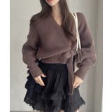 カシュクールデザイン リボン カーディガン ニットトップス | Ada. | 詳細画像28 