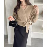 カシュクールデザイン リボン カーディガン ニットトップス | Ada. | 詳細画像32 