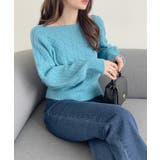 スクエアネック ケーブルデザイン ぽわん袖 ニット | Ada. | 詳細画像25 