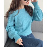 スクエアネック ケーブルデザイン ぽわん袖 ニット | Ada. | 詳細画像4 