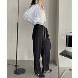 スウェット レイヤード風 ステッチデザイン デニム カーブパンツ | Ada. | 詳細画像8