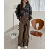 裾フリンジ グランジ グラデーション Vネック クロップド カーディガン | Ada. | 詳細画像3 