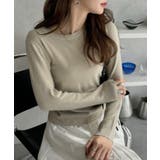 ウエスト サイド シャーリング クルーネック コンパクトニット | Ada. | 詳細画像28 