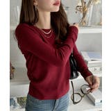 ウエスト サイド シャーリング クルーネック コンパクトニット | Ada. | 詳細画像9 