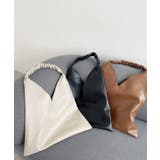 ギャザーハンドル フェイクレザー トライアングル バッグ | Ada. | 詳細画像3