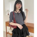 マルチストラップ リブインナー 半袖トップス | Ada. | 詳細画像14 