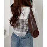 レース チェック クロップド キャミソール ビスチェ | Ada. | 詳細画像13 